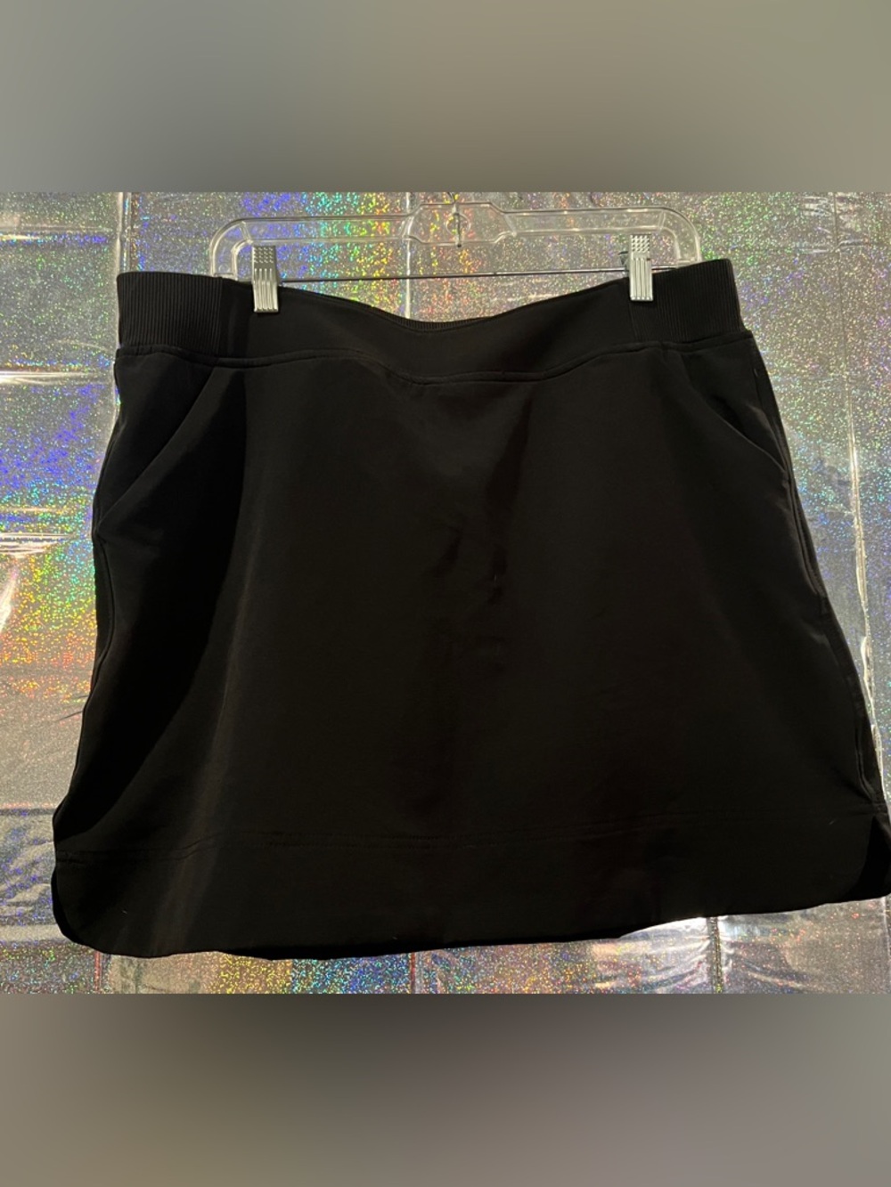 32° Cool Black Athletic Skort | Built-In Shorts Stretch Active Skirt Size L